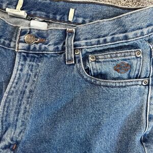 Harley Davidson Mens Blue Denim Jeans Straight Leg Classic Logo‎ Size 31x30